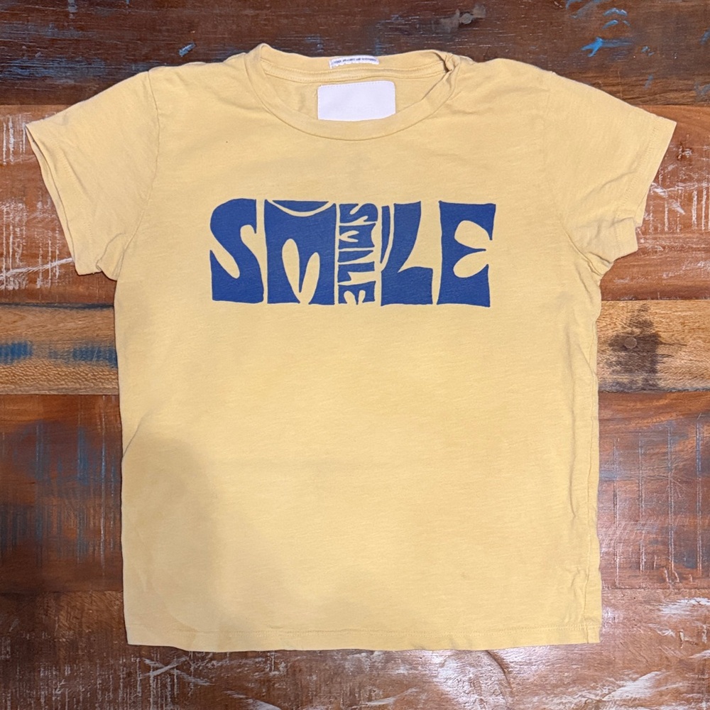 MOTHER Shirt with Blue 'Smile' Print XS